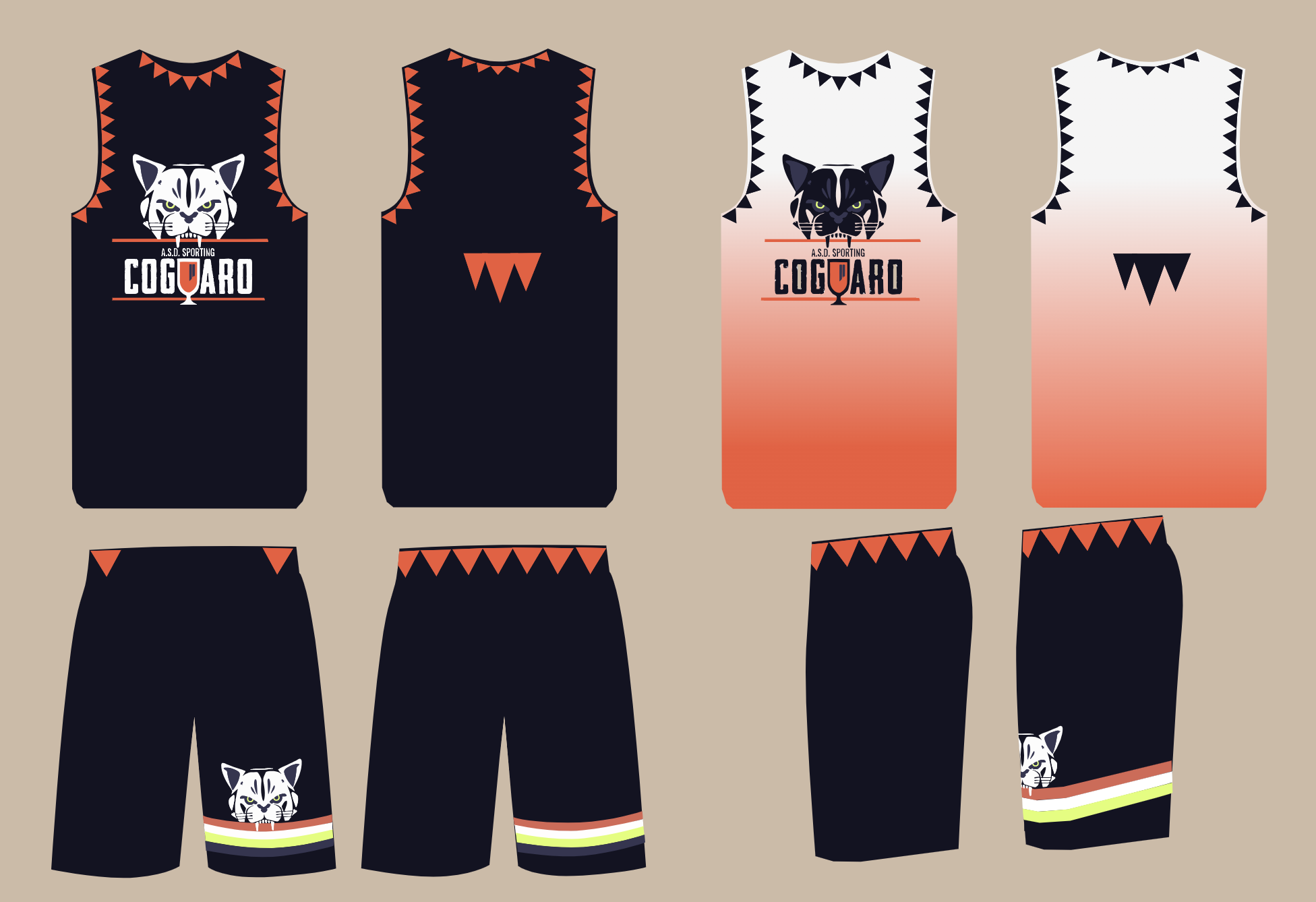 Sporting Coguaro basketball uniform design — full kit